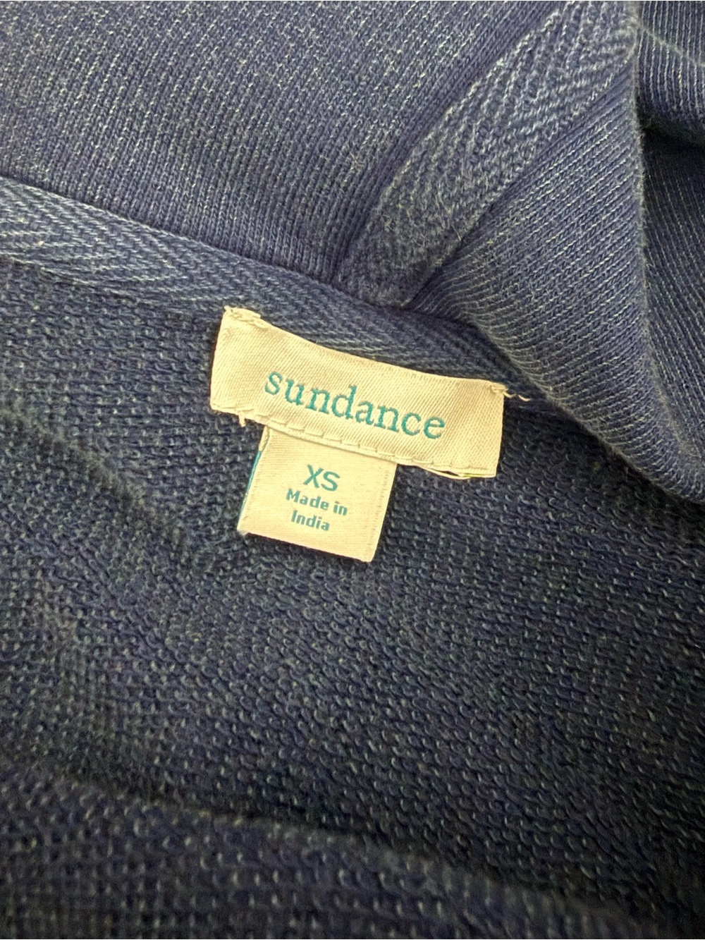 Sundance Floral Embroidered Cotton Hooded Long Cardigan Indigo XS S M - Picture 7 of 7
